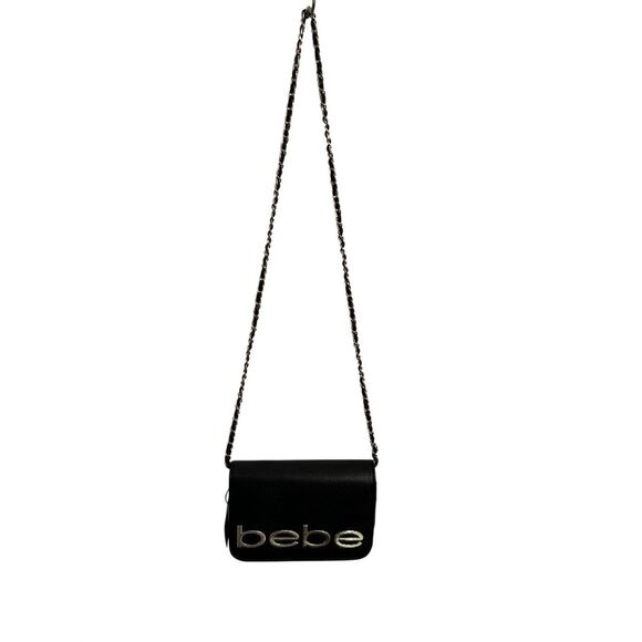 BEBE black crossbody gold, and black new with tags with a gold chain - Picture 1 of 6